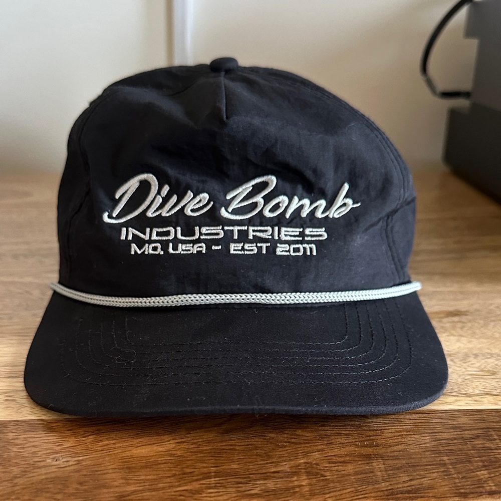 Dive Bomb Industries Black Rope-Trim Cap